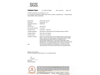 Wide pressure SIP8CE Zertifikat
